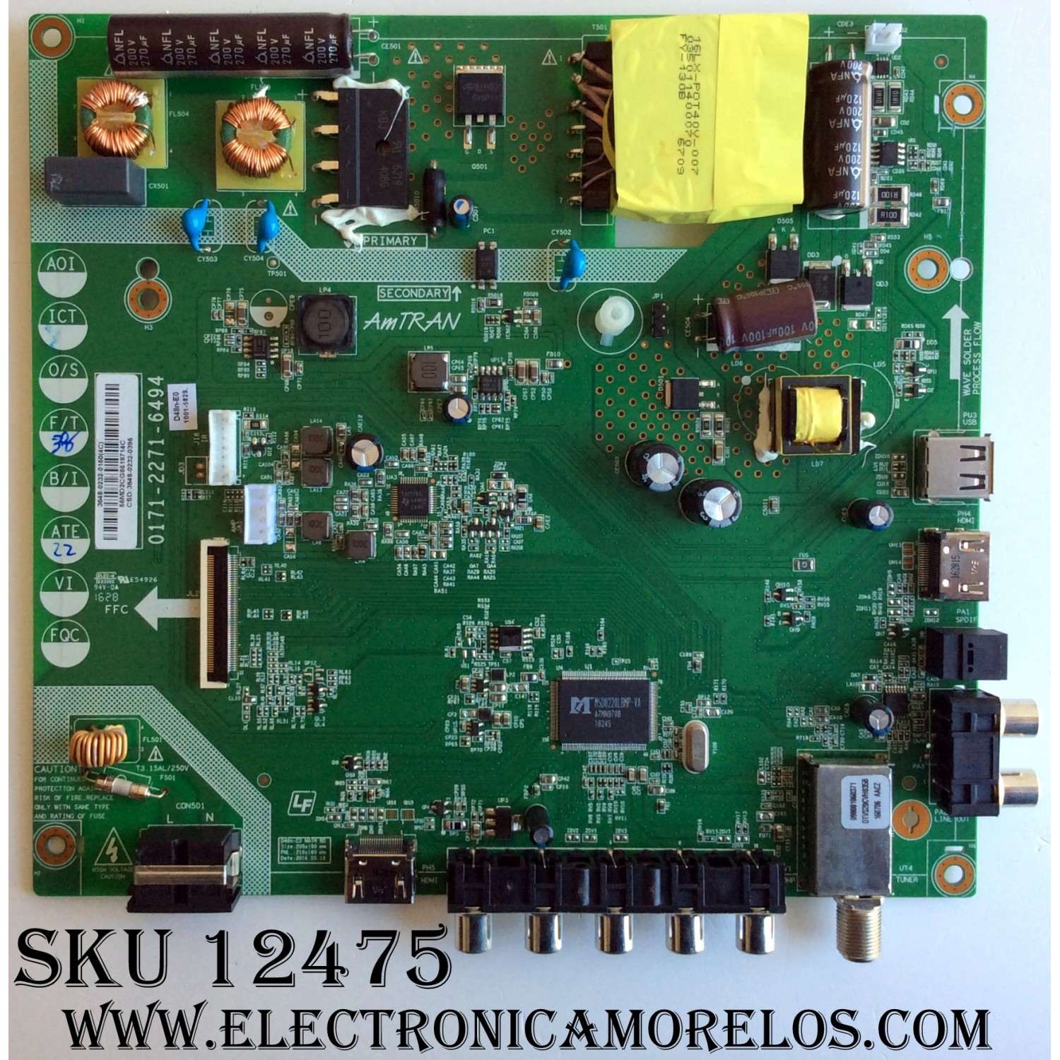 MAIN FUENTE (COMBO) PARA TV VIZIO / NUMERO DE PARTE 3648-0232-0150 / 0171-2271-6494 / 3648-0232-0395 / MODELOS D48N-E0 / D48N-E0 LAUSVOBS